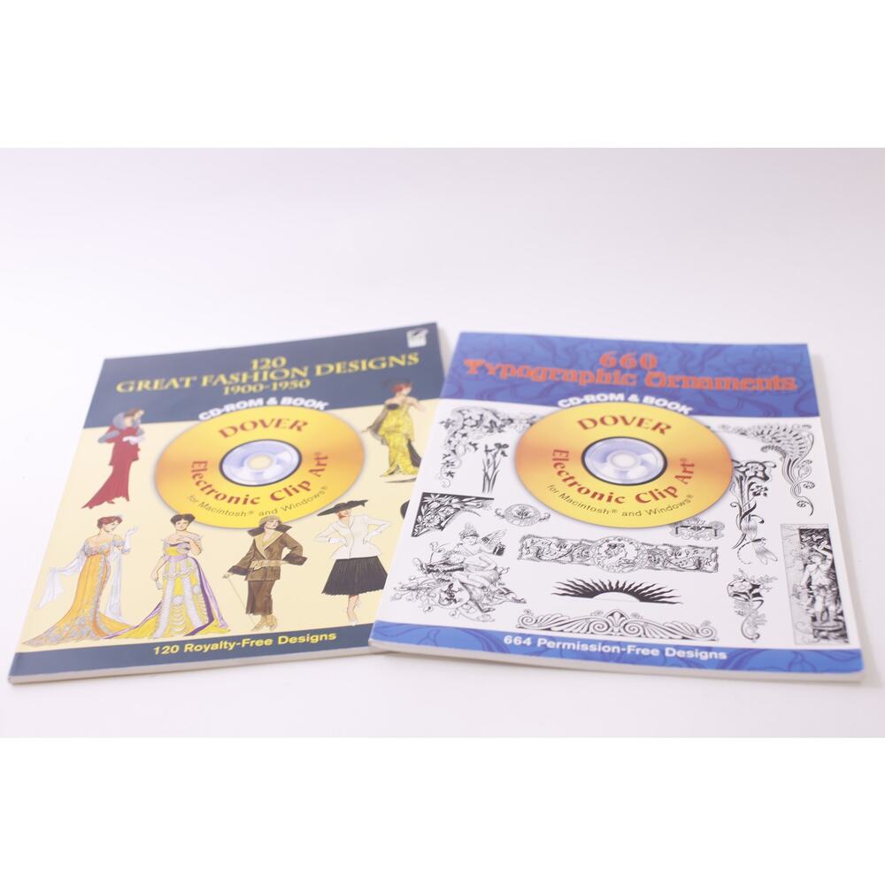Great Fashion Designs, Typographic Ornaments, Dover, with CD, ~ 251228-WH 709